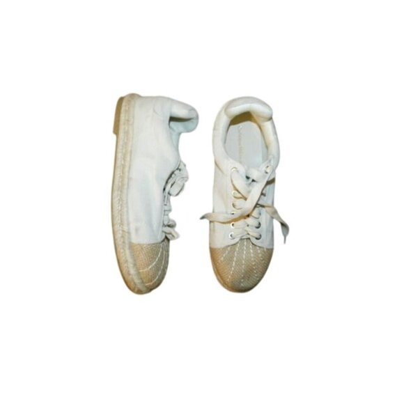 Catherine Malandrino Size 9 Canvas Lace Up Espadrille Style Flats Shoes NWT - Picture 1 of 3